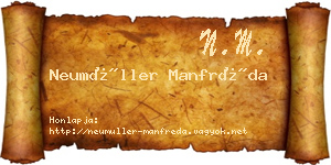 Neumüller Manfréda névjegykártya